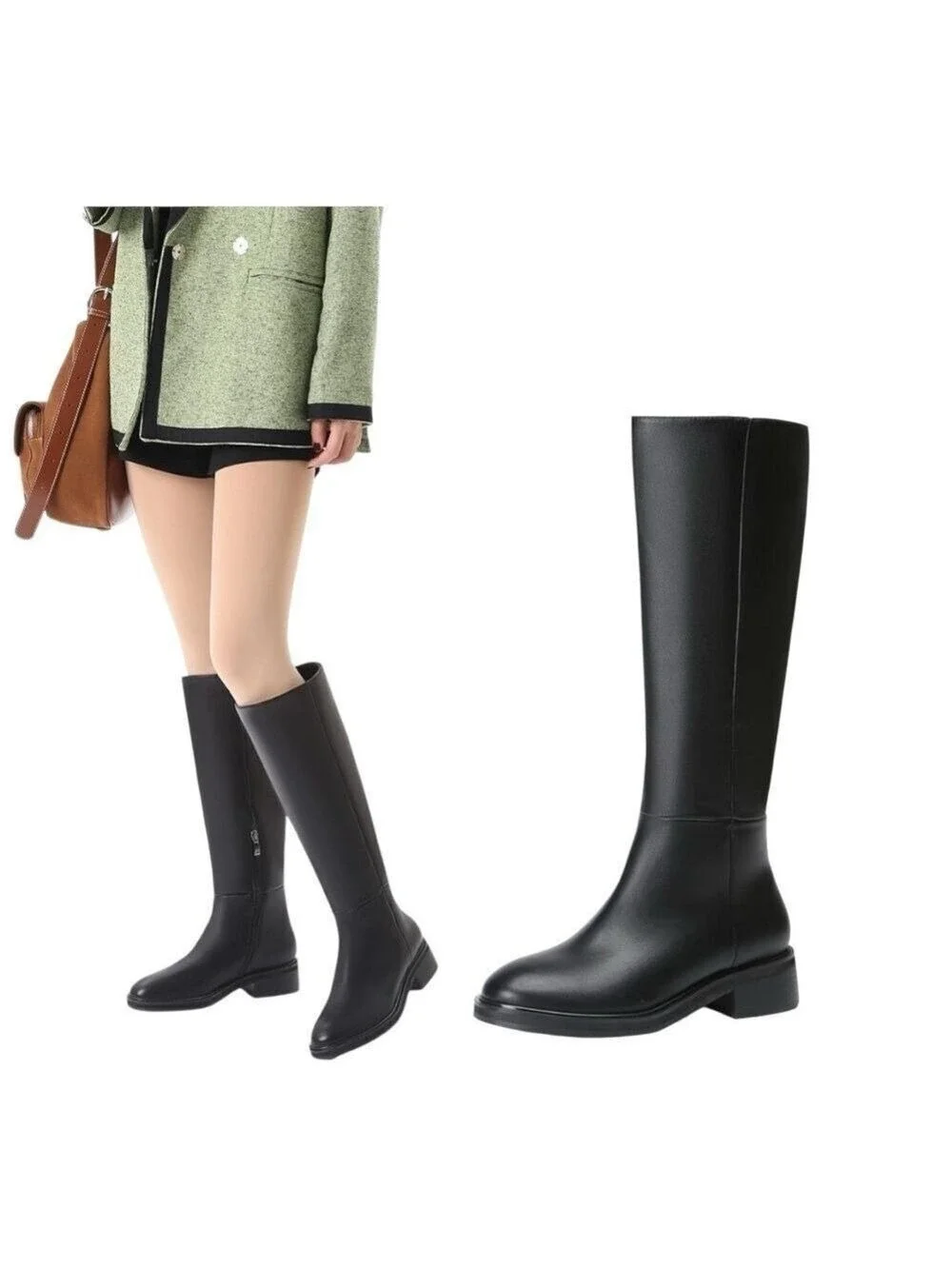 Bernal Black Knee High Boots Size 7.5